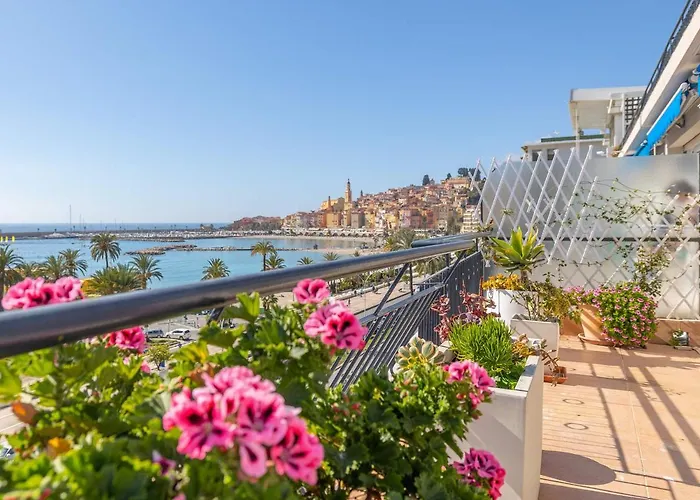 Magnifique 3p Climatise En Dernier Etage Avec Terrasse Face Mer, Proche Centre - Fr-1-196-326 Апартаменти Мантон