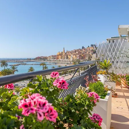 Magnifique 3p Climatise En Dernier Etage Avec Terrasse Face Mer, Proche Centre - Fr-1-196-326 Lägenhet Menton